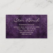 Star Suede Business Card Purple Leopard H (Back)
