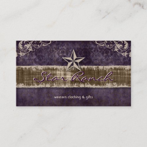 Star Suede Business Card Purple Suede H