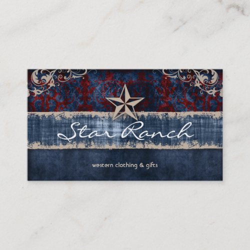 Star Suede Business Card Red Blue H