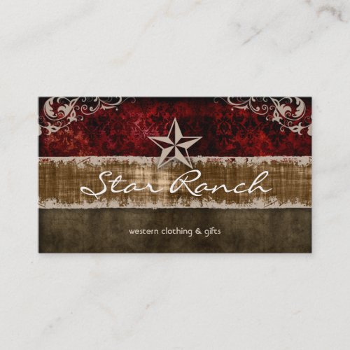 Star Suede Business Card Red Brown H