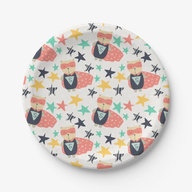 Star Super Hero Paper Plates (Front)