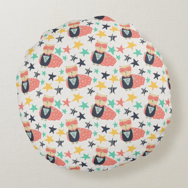 Star Super Hero Round Pillow (Back)