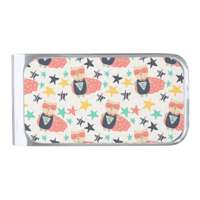 Star Super Hero Silver Finish Money Clip (Front)