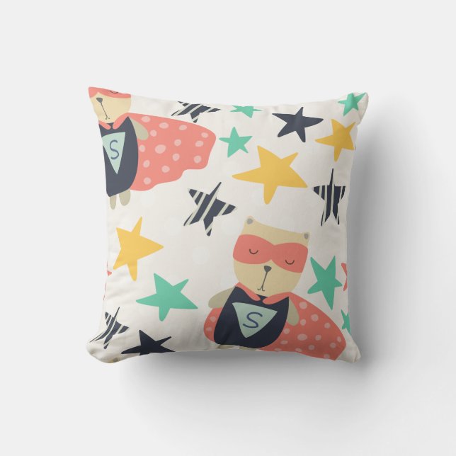 Star Super Hero Throw Pillow (Front)