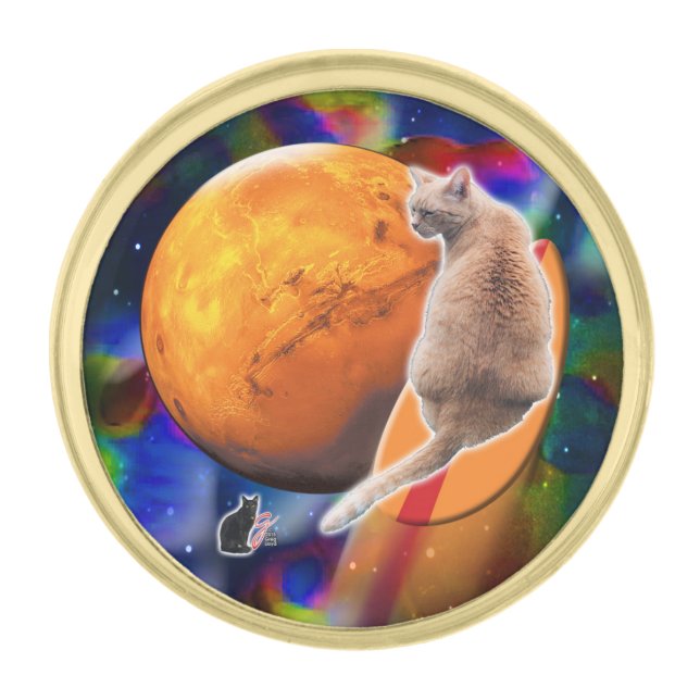 Star Surfer-Cat Chili Pepper Lapel Pin (Front)