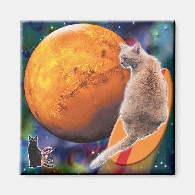 Star Surfer-Cat Chili Pepper Magnet (Front)