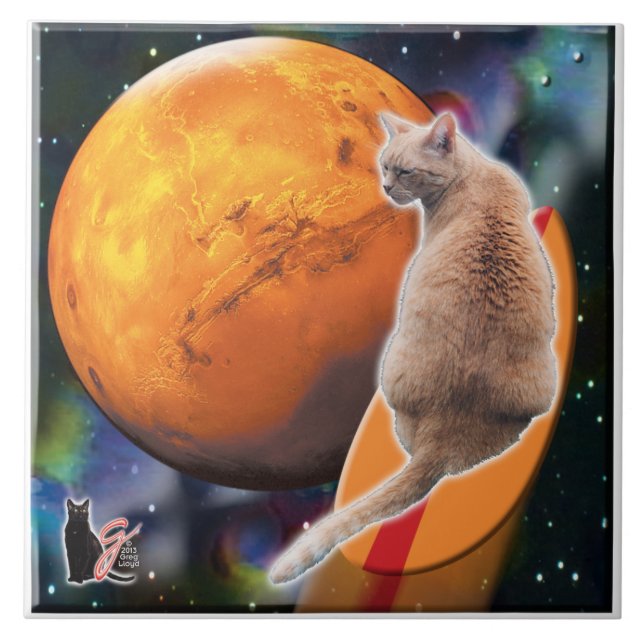 Star Surfer-Cat Chili Pepper Tile (Front)