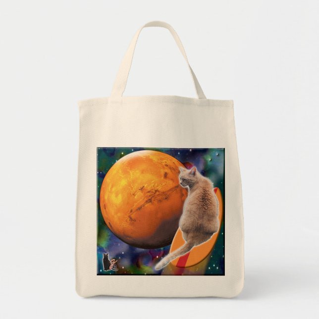 Star Surfer-Cat Chili Pepper Tote Bag (Front)