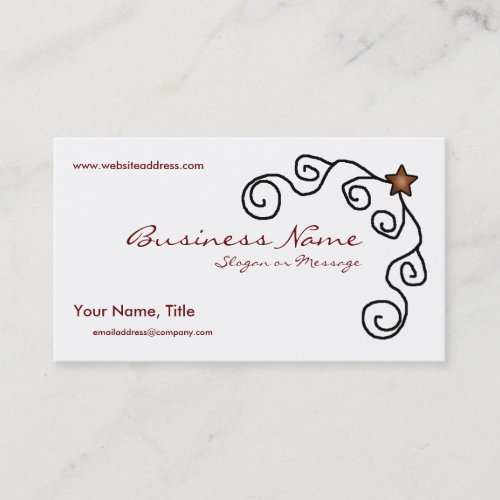 Star  Swirl Country Primitive Business Card