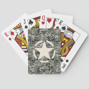 Star Symbol Pixel Digital Camouflage Poker Cards