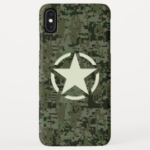 Star Tag Decal Digital Camouflage Style iPhone XS Max Case