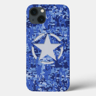 Star Tag Decal Navy Blue Camo iPhone 13 Case