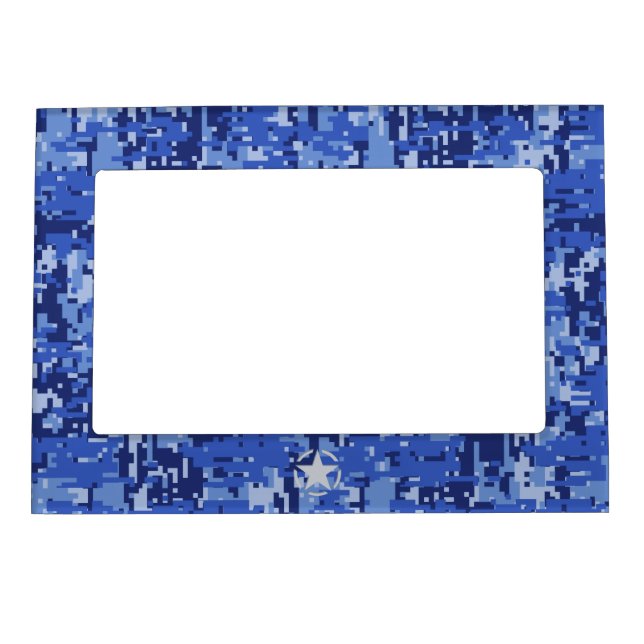Star Tag Decal Navy Blue Camo Magnetic Frame (Front)