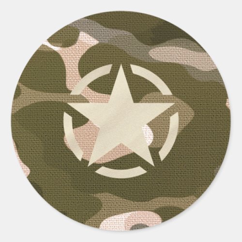 Star Tag on Burlap Camouflage Style