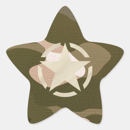 Star Tag on Burlap Camouflage Style