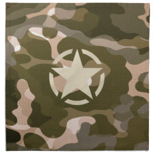 Star Tag on Burlap Camouflage Style Napkin