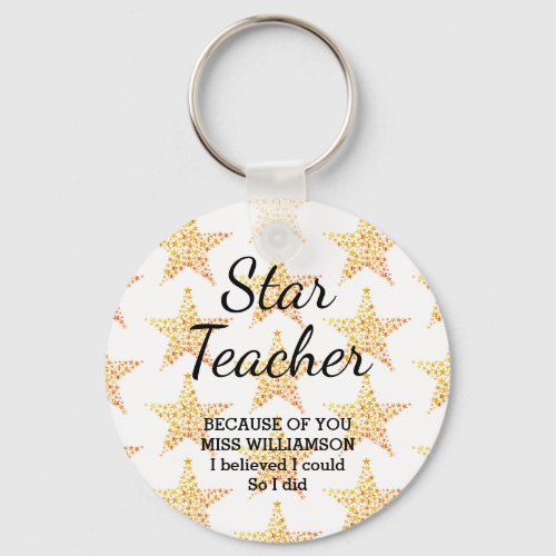 STAR TEACHER  Believed I Could Customizable Keychain