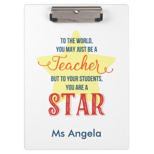 Star Teacher Clipboards _ Personalized Name