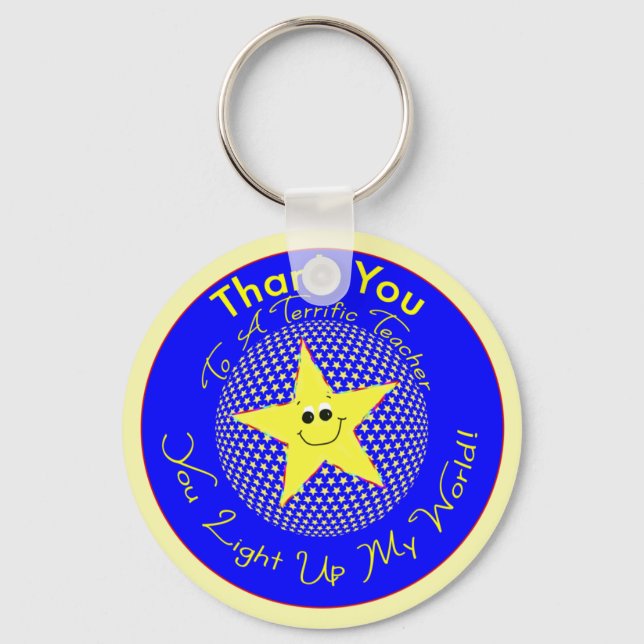 Star Teacher Thank You from Student Keychain (Front)