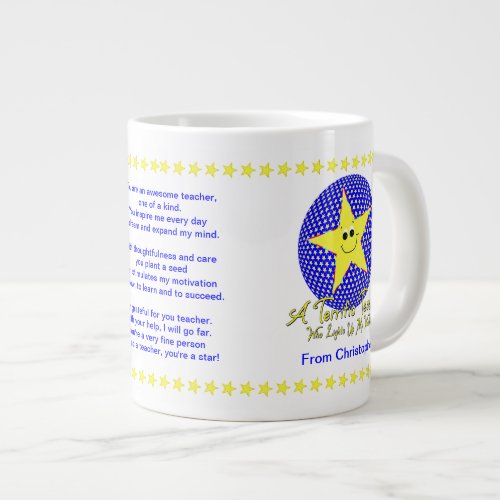 Star Teacher Thank You from Student Large Coffee Mug