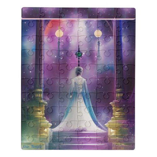 Star Temple _ AI Fantasy Art Print Night Sky Jigsaw Puzzle