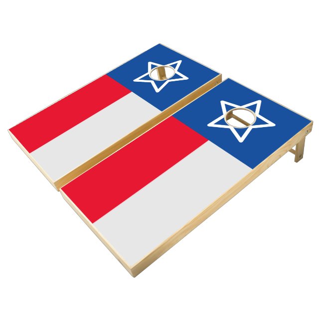 Star Texas Flag Professional Regulation Cornhole Set (Angled)