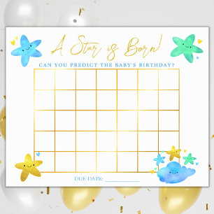 Star Themed Baby Shower Due Date Guessing  Poster