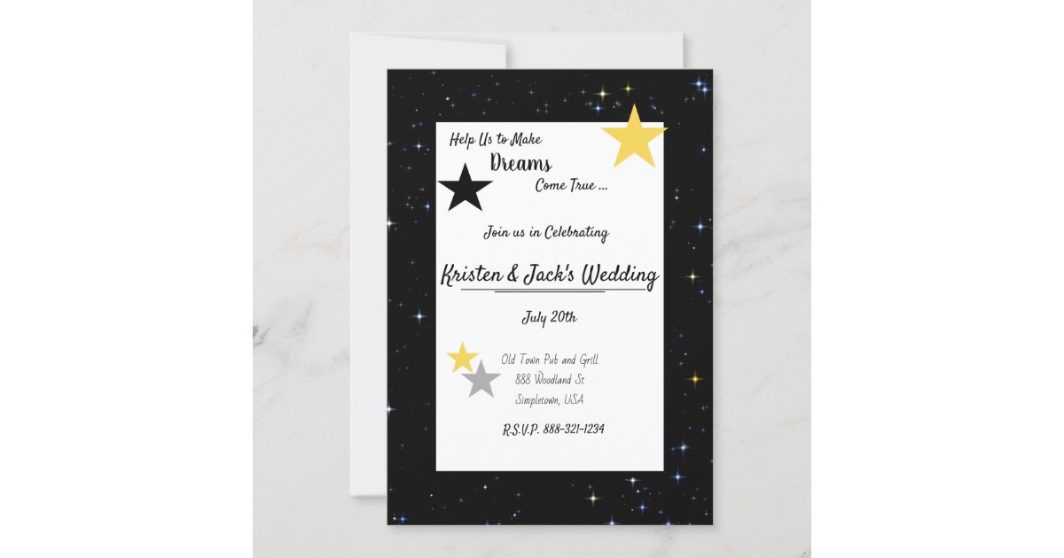 Star Themed Wedding Invitation Zazzle