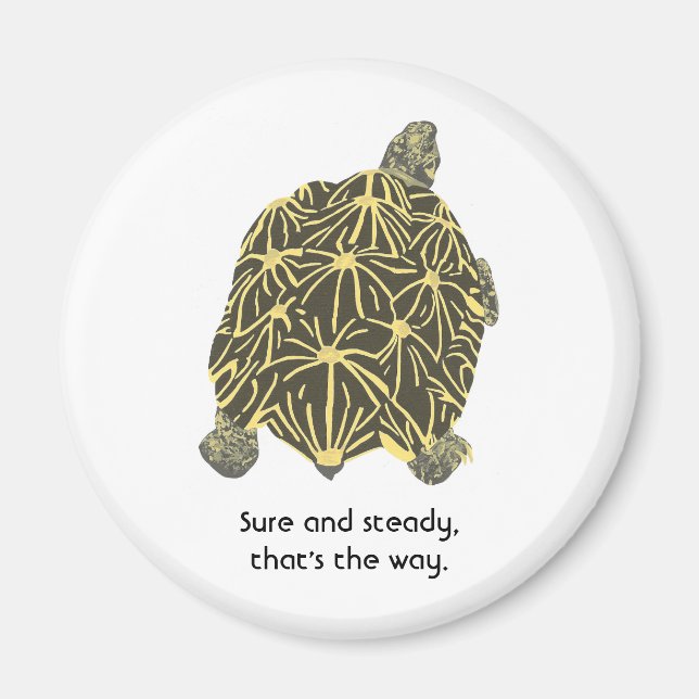 Star tortoise, affirmation, Sure & Steady magnets (Front)