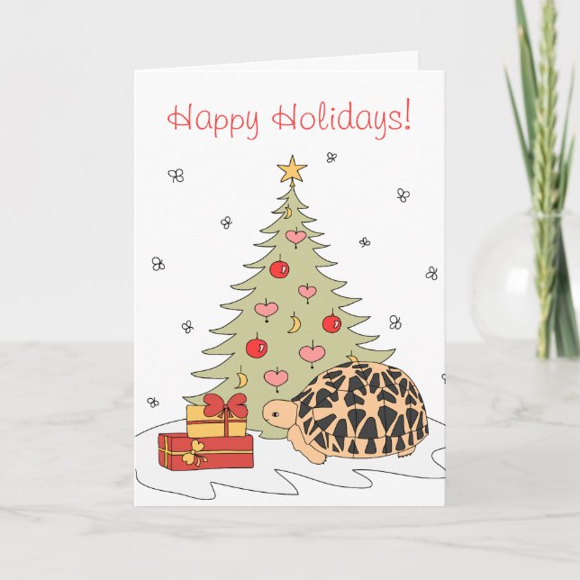 Star Tortoise Christmas Card (xmas tree) (Front)