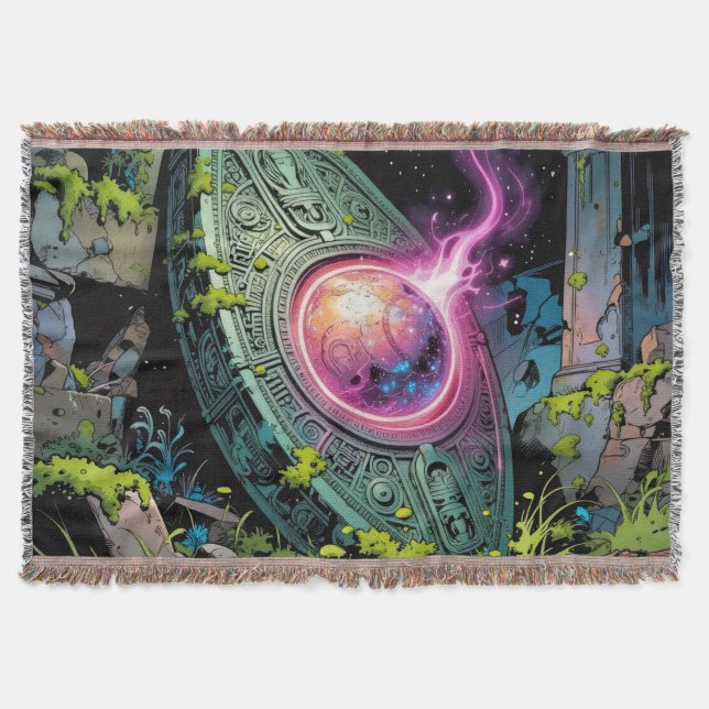 Star Trail - Journey Through the Universe Throw Blanket (Front)