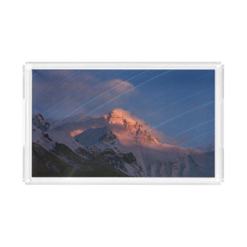 Star Trail  Mt Everest Tibet China Acrylic Tray