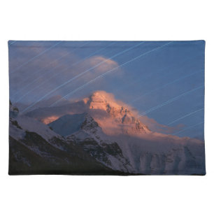 Star Trail Mt. Everest Tibet, China Cloth Placemat