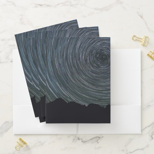 Star Trails Around Polaris  Ingalls Pass Pocket Folder