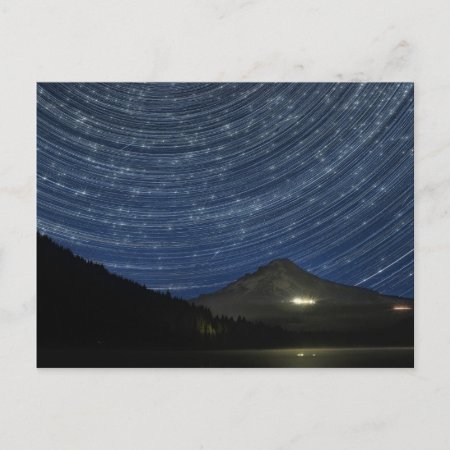 Star Trails Over Mount Hood At Trillium Lake Or Postcard