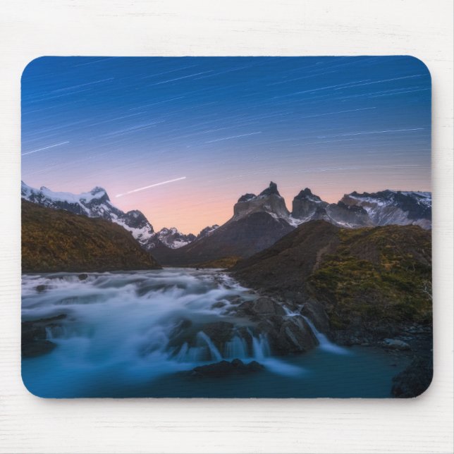 Star Trails Over Torres Del Paine Mouse Pad (Front)