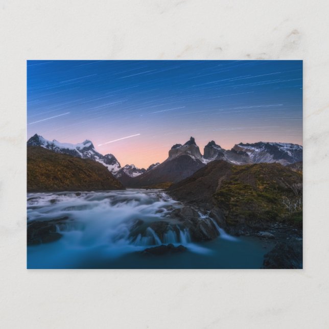 Star Trails Over Torres Del Paine Postcard (Front)