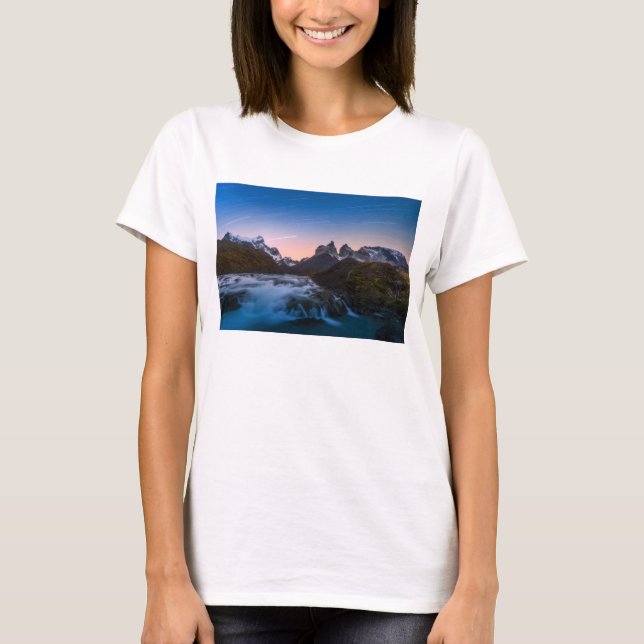 Star Trails Over Torres Del Paine T-Shirt (Front)