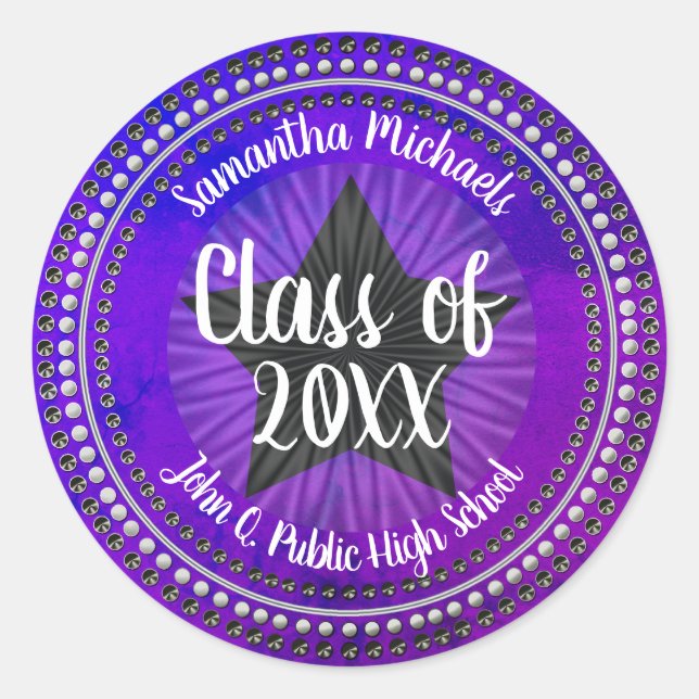 Star Ultraviolet Class Graduation Sticker Seal (Front)
