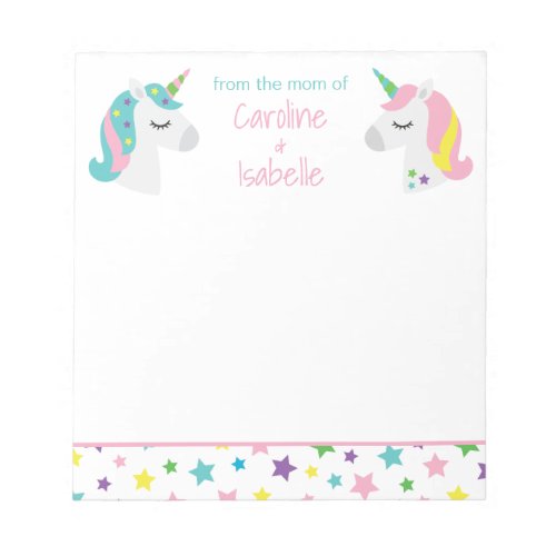 Star Unicorns Personalized Notepad