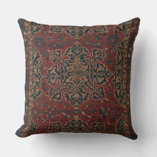 Star Ushak Carpet Design Throw Pillow