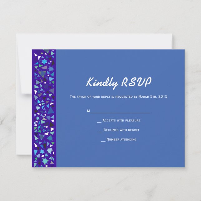 STAR WALL Bar Bat Mitzvah Reply RSVP Card (Front)