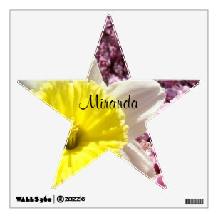 Star wall decal Personalize Name Daffodil Flower
