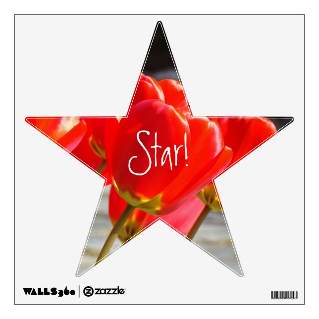 Star! wall decals Star Shape Red Tulip Flowers (Front)