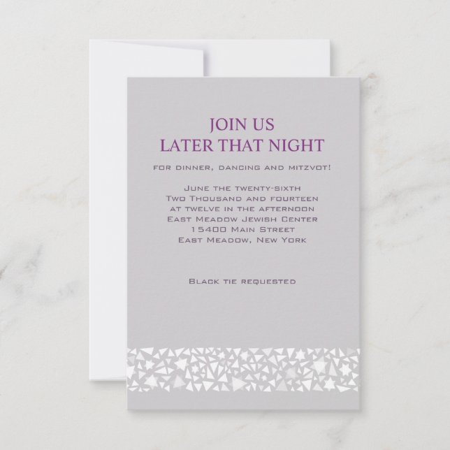 STAR WALL Jewish Wedding Reception Party Card (Front)