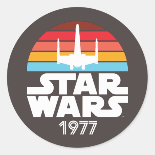 Star Wars 1977 X_Wing Retro Logo Classic Round Sticker