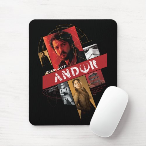 Star Wars Andor  Wanted Andor Character Collage Mouse Pad
