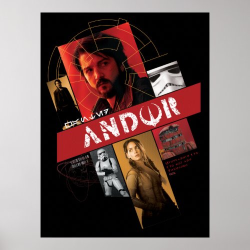Star Wars Andor  Wanted Andor Character Collage Poster