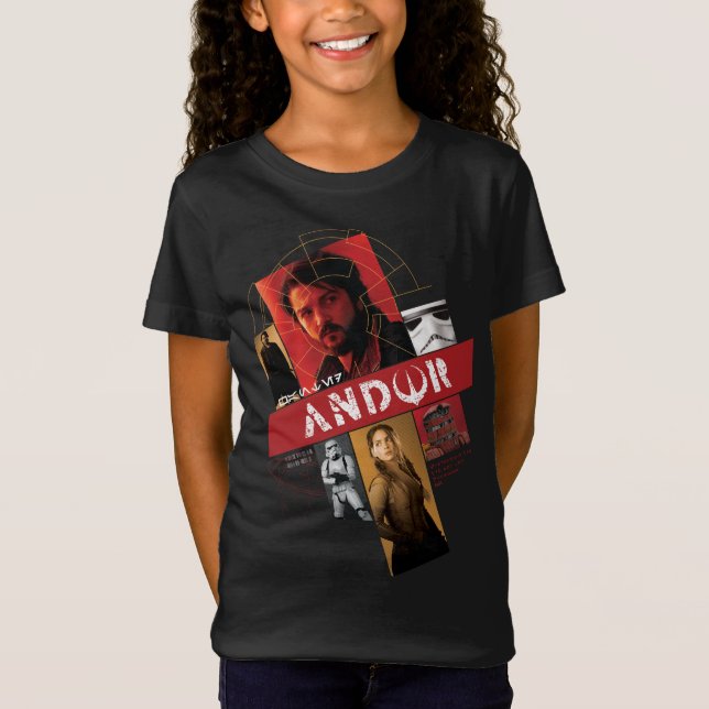 Star Wars: Andor | Wanted Andor Character Collage T-Shirt (Front)