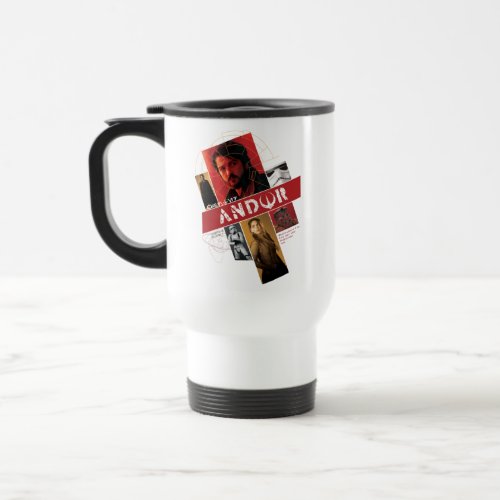 Star Wars Andor  Wanted Andor Character Collage Travel Mug